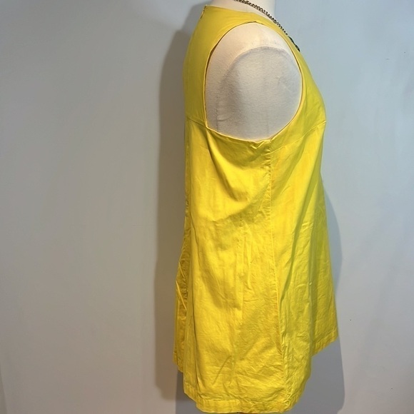 Free People yellow “V” neck mini dress size M/L - Picture 6 of 12